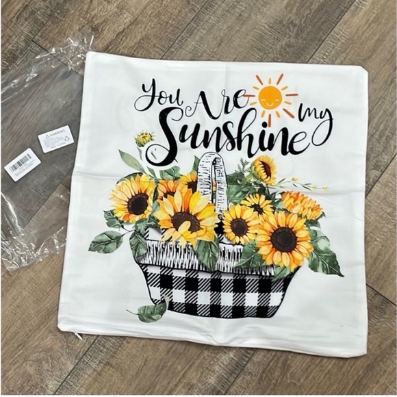 Sunflower “You Are My Sunshine”  Pillow Cover 18x18” ~New~ - Picture 2 of 8